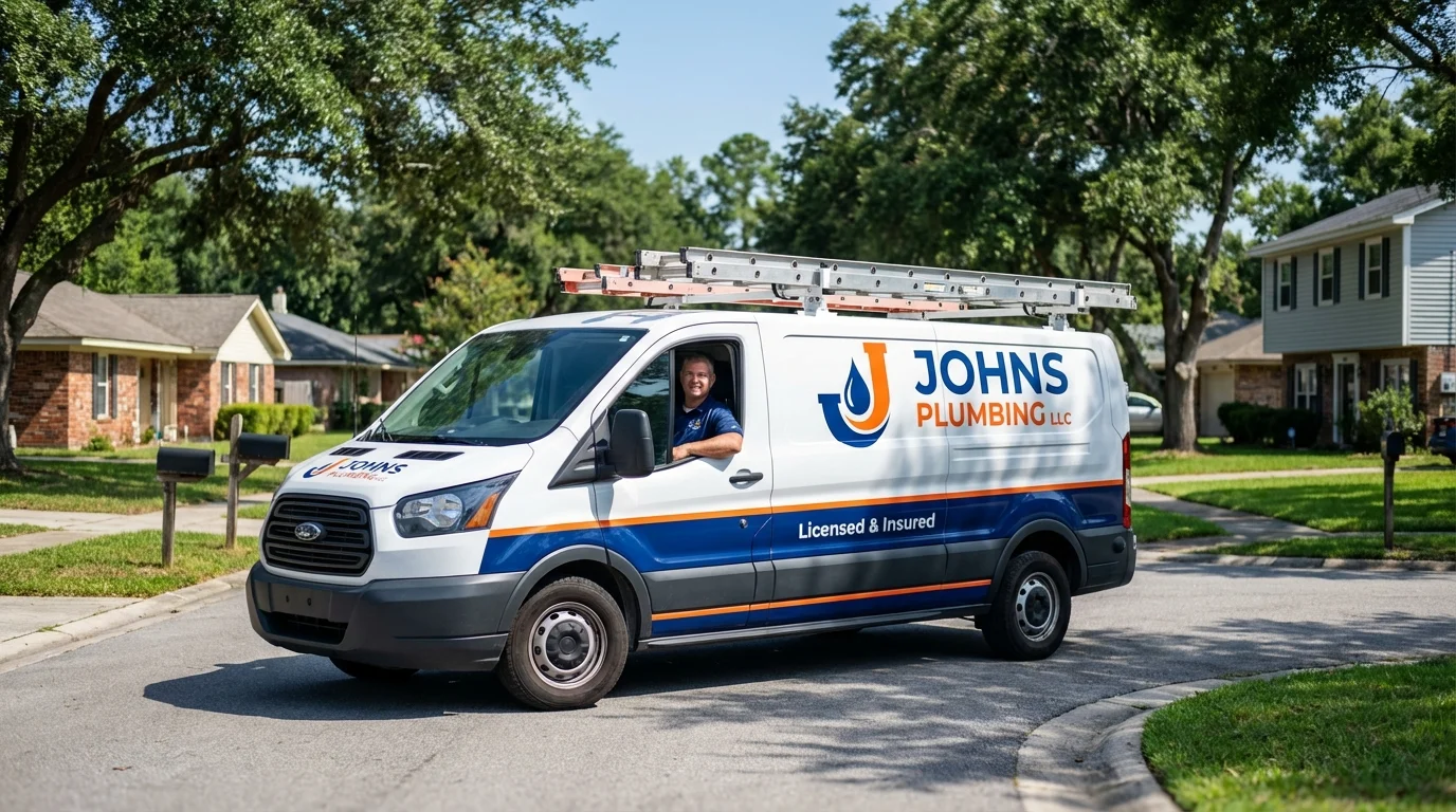 Johns Plumbing LLC service van in Cleveland, GA