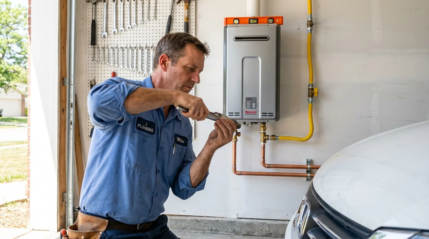 Tankless water heater installation by a Johns Plumbing LLC plumber in Cleveland